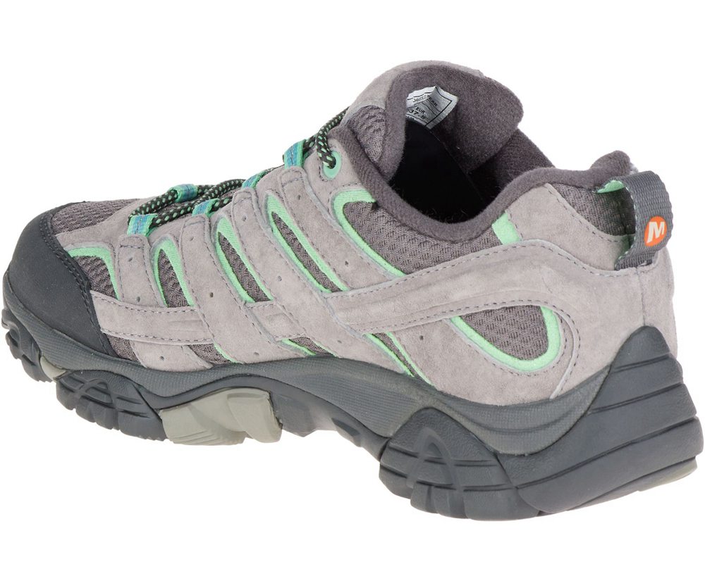 Merrell Hiking Shoes Grey/Mint - Moab 2 Waterproof - Womens 48WXBZALQ
